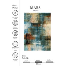 Kilim Home Soyut Modern Mavi Turkuaz Halı - Eskitme Desenli Vintage Salon Halısı