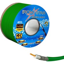 Ironstar Anten Kablosu Rg6 U6 48 Tel 100 Metre Yeşil
