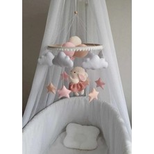 Metfiq (Müziksiz)Ayıcık Gelişim Odaklı Beşik Yanı Keçe Dönence Bebek Çocuk Odası Süsü