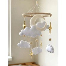 Metfiq (Müziksiz)Ayıcık Gelişim Odaklı Beşik Yanı Keçe Dönence Bebek Çocuk Odası Süsü