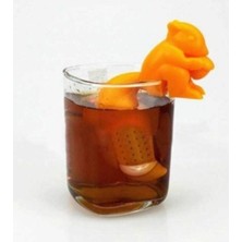 Feyza Design Sevimli Turuncu Silikon Çay Süzgeci, Eğlenceli ve Kullanışlı Tasarım