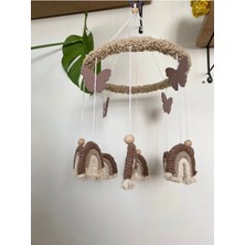 Fitmeq Makrome Dönence Bebek Dönencesi Bebek Beşik Aksesuar El Yapımı Bebek Cocuk Odası Aksesuar