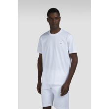 Paul & Shark Erkek Regular Fit Ribanalı Yakalı Metalik Logo Detaylı Pamuklu Kısa Kollu Beyaz T-Shirt 99311005A-010