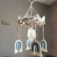 Metfiq Makrome Dönence Bebek Dönencesi Bebek Beşik Aksesuar El Yapımı Bebek Cocuk Odası Aksesuar