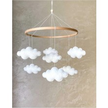 Müzikli El Yapımı Keçe Bebek Dönencesi - Safari Tavşan Ayıcık Temalı Bebek Odası Beşik Süsleme