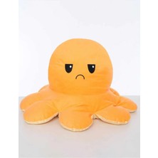 Top Rock Store Mod Değiştiren Ahtapot Duygulu Iki Yüzlü Peluş Oyuncak 20 cm Hediyelik Uyku Arkadaşı