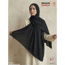 Moodşal Siyah Pamuklu Viskon Şal (Bileklik Hediyeli)