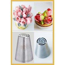 Feyza Design Paslanmaz Çelik Krema Sıkma Ucu ve Torba Seti, 5 Parça