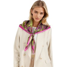 Neptune Marbling Limon Çiçeği Kare Eşarp