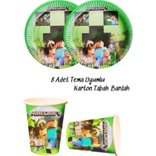 snowparty Minecraft Temalı Tabak Bardak Doğum Günü Süsleri