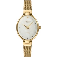 Obaku Denmark V312LXGWMG Quartz Altın Hasır Kordon 24 mm Kadın Kol Saati