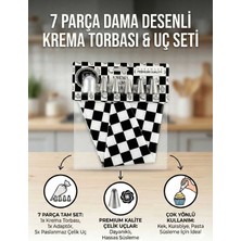 Feyza Design 7 Parça Profesyonel Pasta Süsleme Seti, Çelik Duy Ucu ve Yıkanabilir Torba