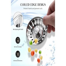 Feyza Design Paslanmaz Çelik Mutfak Süzgeci ve Tıkacı, Çift Yönlü, 8 cm