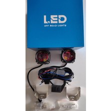 Motostart Motosiklet Sis Farı Set Çift Renk Kablosuz Anahtar ve Çakar Modül Tesisat