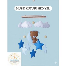 1-0trend El Yapımı Bebek Dönencesi Doğal Bebek Odası Ayıcıklı Uyku Arkadaşı Müzik Kutusu Hediyeli