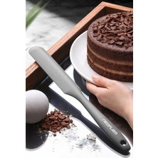 Feyza Design Ince Silikon Pasta Spatulası, Esnek ve Dayanıklı, Gri Renk