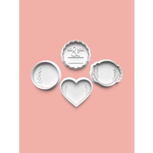 Feyza Design Düğün Temalı 4'lü Kurabiye ve Şeker Hamuru Kalıp Seti