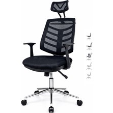 Aule Başlıklı Çalışma Sandalyesi | Bilgisayar & Ofis Sandalyesi | Çalışma Koltuğu – Siyah