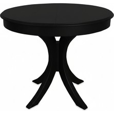 Meser Mobilya Sakura | Açılır | Yuvarlak | Siyah | 4-6 Kişilik Mutfak Masası | Kurulu Teslim|