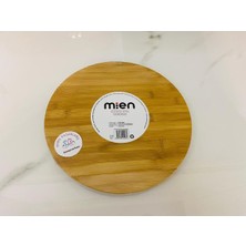 Feyza Design Bambu 360° Dönüşen Yuvarlak Servis Sunum Tabağı Pizzalı Peynir Tahtası