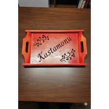 Kastamonu Temalı Lazer Işleme Ahşap Sunum Tepsisi