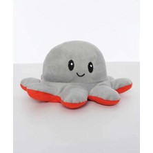 Top Rock Store Mod Değiştiren Ahtapot Duygulu Iki Yüzlü Peluş Oyuncak 20 cm Hediyelik Uyku Arkadaşı