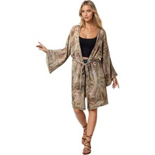 Neptune Marbling Taze Çiçek Müslin Kimono