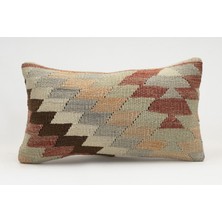 Kilim Wholesale El Yapımı Kilimden Yapılmış Vintage Kırlent Kılıfı, Yün, 30X50 cm