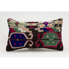 Kilim Wholesale El Yapımı Kilimden Yapılmış Vintage Kırlent Kılıfı, Yün, 30X50 cm