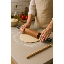 Feyza Design Mini Dönerli Merdane, Gürgen Ağacı, Hamur Şekillendirme Aracı