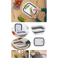 Feyza Design Katlanabilir Çok Fonksiyonlu Kesme ve Doğrama Tahtası Süzgeçli