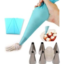 Feyza Design 7'li Rus Duyu Seti ve Silikon Krema Torbası, Pasta Yapım Için Idealdir