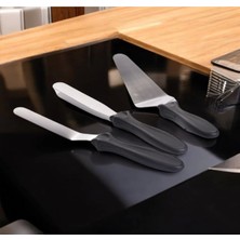 Feyza Design Paslanmaz Çelik Kaymaz Saplı 3'lü Spatula Seti, Dayanıklı ve Şık Tasarım