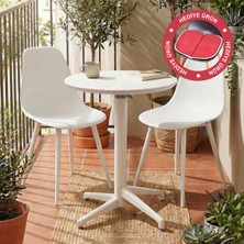 Vilinze Tilia Plastik Bahçe Balkon Bistro Seti Katlanır Masa 60*60 cm