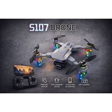 Rose Teknoloji S107 Katlanabilir 4K Hd 2 Kameralı Fpv Canlı Görüntü Aktarımı 2 Bataryalı ve Taşıma Çantalı Drone