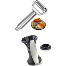 Feyza Design Paslanmaz Çelik Spiral Sebze Jülyen Doğrayıcı ve Meyve Kesici