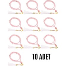 Hsc Bilişim Namaz Tesbihi Vavlı 99'lu Cam Incili 35 Besmele-I Şerif Dua Kartı Ile Pembe Renk Hediyelik 10 Adet