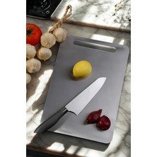 Feyza Design Sağlam Paslanmaz Çelik Kesme Tahtası, Hijyenik ve Kaymaz Mutfak Aleti