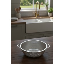 Feyza Design Paslanmaz Çelik Sepet Süzgeç, Dayanıklı ve Şık Mutfak Aksesuarı