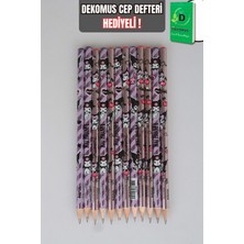 Kuromi Dekomus Cep Defteri Hediyeli Lisanslı Kuromı "12 Adet" Kurşun Kalem Seti