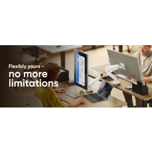 Onkron G80-W Amortisörlü Monitör Kolu 13"-32" - Beyaz - Ergonomik Masaüstü Monitör Standı