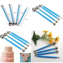 Feyza Design Renkli Metal Top Uçlu Marzipan Seti, 4 Parça, Yaratıcı Tasarım Araçları