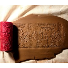 Feyza Design 10 cm Akrep Insan Seramik ve Polymer Kil Desenli Oklava Doku Silindiri