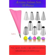 Feyza Design Paslanmaz Çelik Uçlu Tatlı ve Pasta Sıkma Torbası Seti 10 Parça