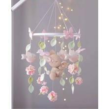 Bebek Dönencesi El Yapımı Doğal Keçe - Montessori Bebek Odası Dekorasyonu Yatak Süsü Çocuk Bebek Par