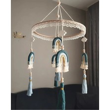 Metfiq Makrome Dönence Bebek Dönencesi Bebek Beşik Aksesuar El Yapımı Bebek Cocuk Odası Aksesuar