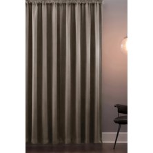 Özenev Blackout Işık Geçirmez Fon Perde Pilesiz Büzgü Ekstraforlu Karartma Güneşlik V-25 Bej