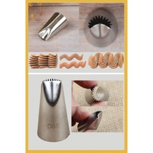 Feyza Design Paslanmaz Çelik Krema Sıkma Ucu, 3 Adet Şanti Torbası Seti