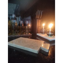 Feyza Design Bej Mermer Kesme ve Sunum Tahtası, Şık ve Dayanıklı Tasarım