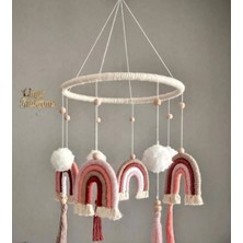 Metfiq Makrome Dönence Bebek Dönencesi Bebek Beşik Aksesuar El Yapımı Bebek Cocuk Odası Aksesuar